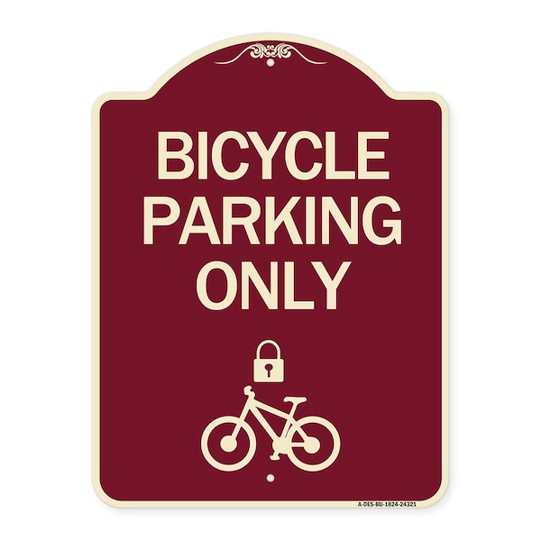 Signmission Bicycle Parking W/ Cycle and LockHeavy-Gauge Aluminum Architectural Sign, 24" x 18", BU-1824-24321 A-DES-BU-1824-24321 - main